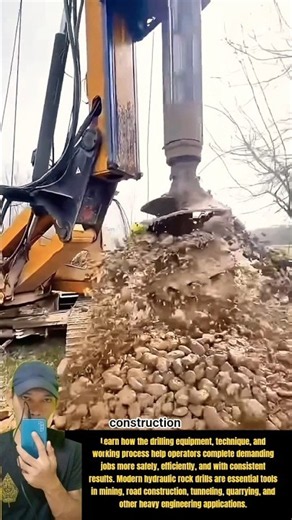 Hydraulic Rock Drill in Action | Fast Stone Drilling Technique