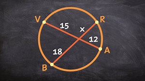 Given the intersection of two chords, find the missing length