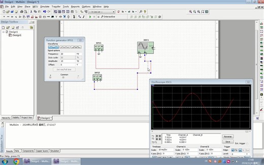 Mutisim函数信号发生器及示波器的使用