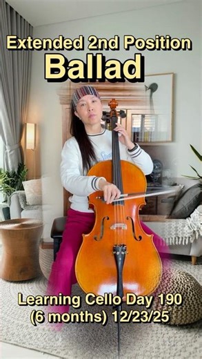 No 89 Learning Cello Day 190 BALLAD (Extended 2nd position) #music #cello ‪@mdppas‬