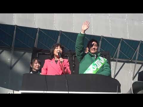 20260127 Finance Minister Satsuki Katayama gives a street speech in front of Jiyugaoka