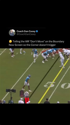 471K views · 4.8K reactions | 樂 Telling the WR “Don’t Move” on the Boundary Now Screen so the Corner doesn’t trigger | Coach Dan Casey | Facebook