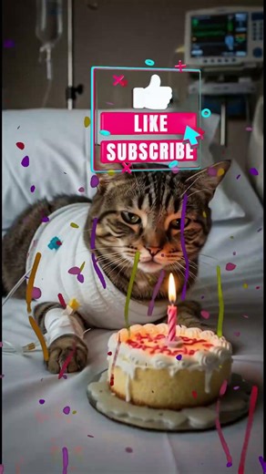 This Cat Get birthday party in hosplital #cat #catbirthdayparty #sadcat #catstory