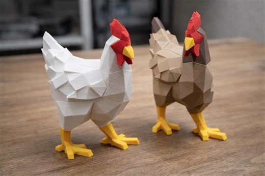 Low Poly Chicken Sculpture – 3D Printed Geometric Desk Decor – Modular Farmhouse Figurine - Etsy UK