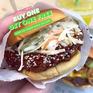 Take a bite out of our seriously swicy (sweet spicy) Korean Style Fried Chicken or enjoy the ultimate umami experience with our Korean BBQ Burger and score a 2nd limited-time sandwich on us! Only when you order delivery on the Shack App or online. Use Code: GetBOGO | Shake Shack