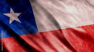 Chile National Flag Grunge Animation High Quality Waving Flag Animation Loop able, Extend the duration as required