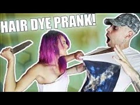 (EXTREME) HAIR DYE PRANK ON AIKO XIAXIA! *GRABS KNIFE* PURPLE HAIR DYE SHAMPOO PRANK ON GIRLFRIEND