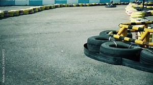Competition on karting machines on the sports track
