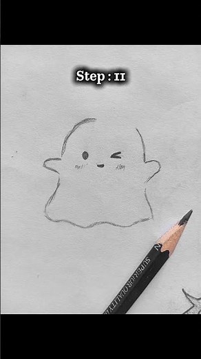 How to draw a cute ghost (easy tutorial) #ghost #art #tutorial #cod #shorts