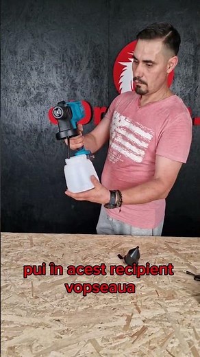 Pistol de vopsit pe acumulator, 21V 2Ah, cu rezervor, jet reglabil