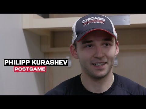 Philipp Kurashev speaks on his goal and overtime win | Chicago Blackhawks