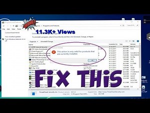 [FIX]This Action is only valid for Products that are currently installed |Uninstallation Error