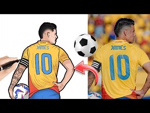 Como Dibujar a JAMES RODRÍGUEZ Paso a Paso Fácil ⚽️ - How to draw James Rodríguez | Mapi Art TV