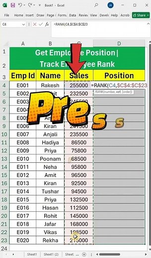 How to Get Position Number in Excel #excel #exceltutorial #excelforbeginners #exceltraining