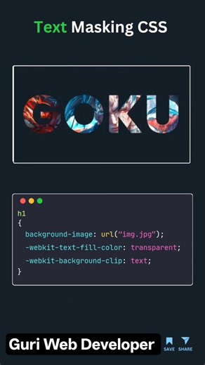 Text Masking #coding #css #javascript #css3 #programming #viralvideo #shorts #frontend #python