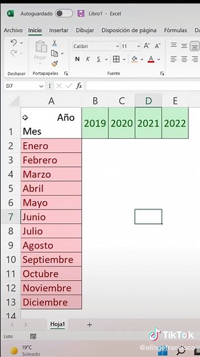Cómo dividir una celda con línea diagonal anclada… #elingefrancisco #tutorial #excel #aprendeentiktok