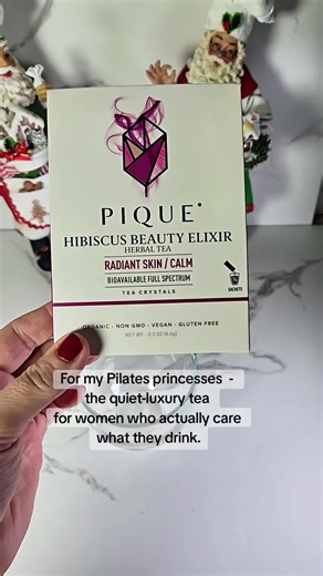 This Pique Hibiscus Beauty Elixir is for the clean-girl, wellness-first woman who actually cares about what goes into her body. Everything about it is designed for purity and quality — triple-toxin screened for pesticides, heavy metals, and mold, organic, vegan, and made with their cold-extraction technology so you get the full spectrum of plant compounds without fillers, flavors, or anything questionable.If you’re into Pilates, lymphatic drainage, skin rituals, or that soft-luxury approach to w