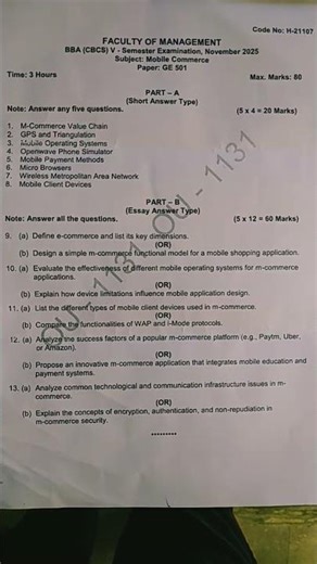 Mobile commerce BBA V sem osmania university