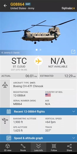 Boeing CH-47F Chinook US Army helicopter #aviation #flightradar24 #chinook #helicopter #usarmy