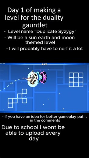Day 1 of making a level for the Duality gauntlet #geometrydash #gd #level #funny #fyp #viral #games