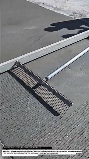 Concrete Surface Texturing Process Using Rake Tool | Road Finishing Technique.