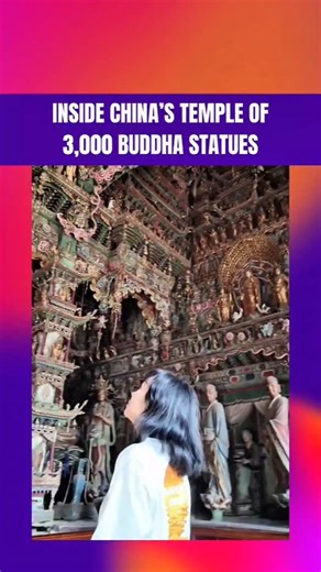 Golden enlightenment multiplied by thousands ✨ This Chinese temple houses 3,000 Buddha statues creating an overwhelming spiritual experience where every surface gleams with golden figures. The sheer repetition transforms individual devotion into collective meditation—walls, ceilings, and alcoves filled with countless Buddhas in various poses, proving that sometimes quantity amplifies rather than diminishes sacred power. #BuddhaTemple #ChinaTemples #BuddhistArt #ChineseTemples #SacredSpaces #Budd