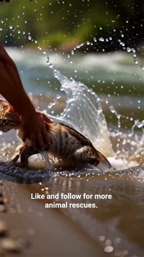 Kitten Saved from River #cat #rescue #rescue