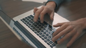 Male Hands Typing On Laptop Working From Home | Free Stock Video Footage