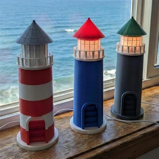 Coastal Lighthouse Lamp, Nautical Nursery Decor, Beach House Table Lamp, Gift for Sailors, Unique Bedside Lamp, 10 Inch - Etsy