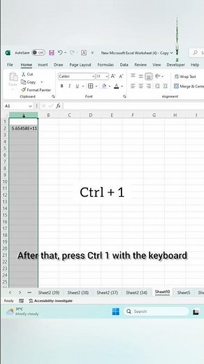 Remove Scientific Format Using Format Cells in Microsoft Excel | Simple Excel Tip #shorts