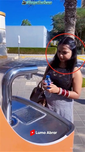 Girl Couldn't Figure Out the Water Fountain 😅💧 | Unexpected Funny Moment #shorts