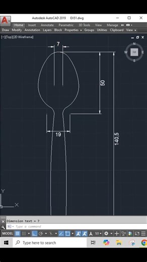 Precision in – Spoon design drafted in AutoCAD | 2D Wireframe Mastery | Spoon🥄design Tutorial #CAD