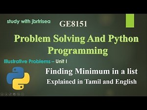 FINDING MINIMUM IN A LIST/ Explained in Tamil and English