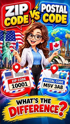 ZIP Code vs Postal Code: What’s the Difference? 🇺🇸🇨🇦🤔 #shorts