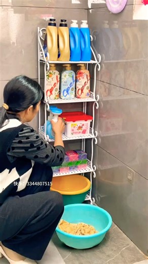 "No-Drill Foldable Bathroom Shelf 🔧 | Smart Appliances,New Gadgets, Home Gadgets,Inventions🙏#shorts