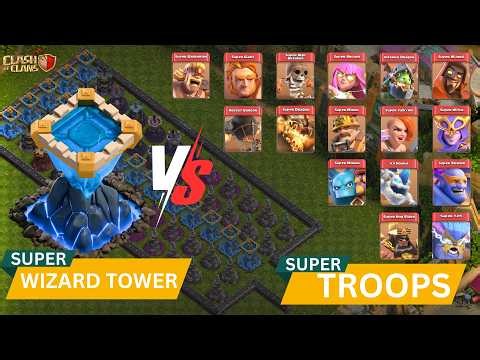 Winner looks obvious… but you’re WRONG...Wizard Towers vs Super Troops 😳👇 #viral #clashofclans #coc