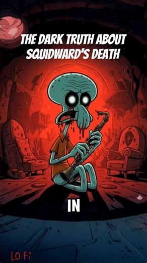 The Dark Truth About Squidward’s Death #horortheory #darkcartoon #spongebob #creepyfacts