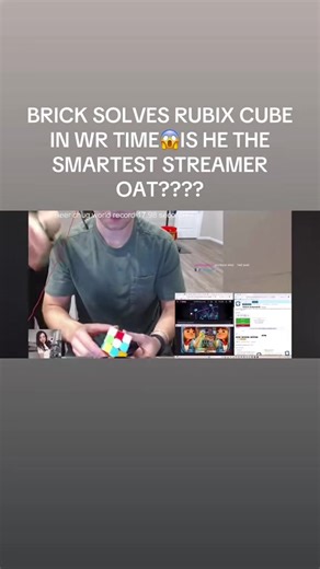 BRICK SOLVES RUBIX CUBE IN WR TIME IS HE THE SMARTEST STREAMER OAT????#bricknermon #twitch #youtube #quickmaps #hype