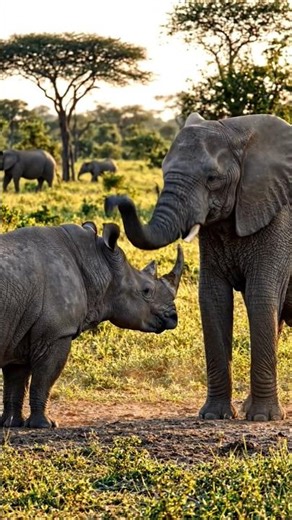 Elephant vs Rhino 🐘🔥 Who Will Win? Dangerous Animal Fight!