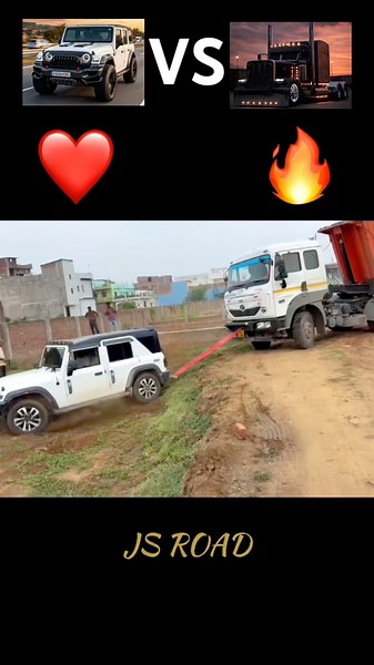 Thar Roxx VS Truck 😱 #thar #tharlover #truck #shortvideo #viral #shorts #trendingshorts