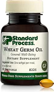 Standard Process Wheat Germ Oil - Supports Antioxidant Activity & Immune Health - Supports Exercise Activity, Body Health & Cellular Function - Gluten-Free, Non-Dairy & Non-Soy - 60 Softgels