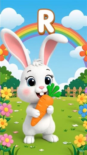 Cute Bunny Rabbit | ABCD Learning for Kids 👶 | A for Apple #shorts