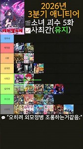 2026년 3분기 애니티어 117 소녀 괴수 캐러멜리제 5화 티어리뷰