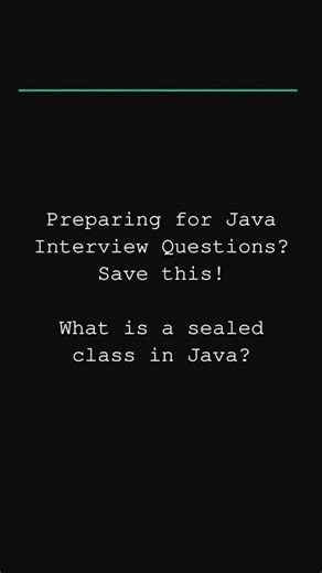 What is sealed class in Java | Java Interview Questions #java #interviewquestions