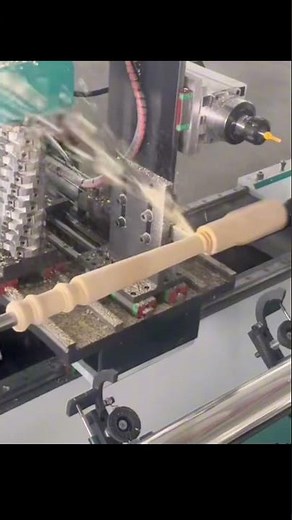 All-in-one CNC wood lathe with automatic feeding for machining wooden table legs! #cnc #woodlathe
