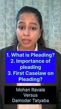 What is Pleading and its importance with Case Law | #caselaw #awareness #advocate #lawremedies #ugc
