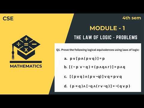 The Law of Logic Problems | Discrete Mathematics | BCS405A