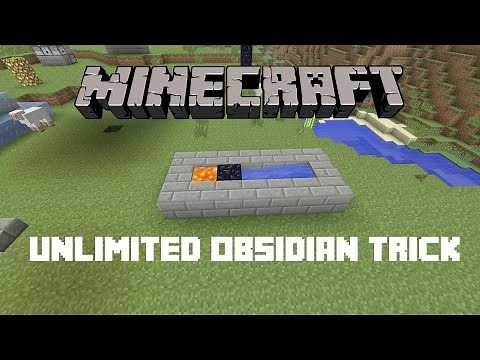 Unlimited Obsidian Trick - Minecraft (Obsidian Generator Glitch)