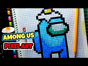 Como Dibujar a AMONG Us con huevo (pixel art) PASO A PASO FACIL | how to draw among us