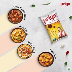 Restaurant-style dishes, ghar ke comfort mein! Priya Refined Sunflower Oil ke saath banayein healthy and delicious meals aur enjoy karein apne poore parivaar ke saath. Shop now: linktr.ee/priyaoils #oils #refined #cookingoil #edibleoil #natural #nutritious #goodhealth #vitaminA #vitaminD #healthy #healthyoil #premiumoil #flavourful #meals #tasty #PriyaOils #smartkitchenpartner #swaadbhisehatbhi | Priya Oils